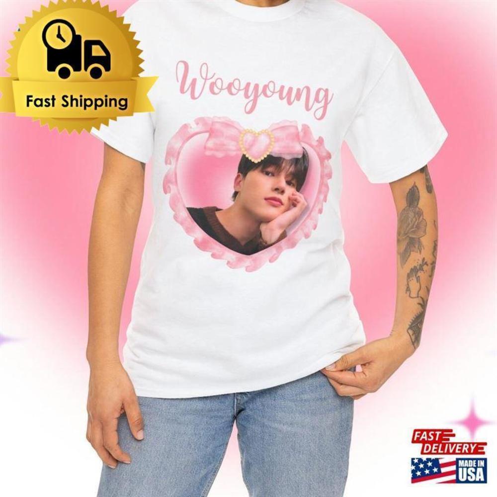 Ateez Wooyoung Coquette Bow Kpop Shirt Tour   Members Classic